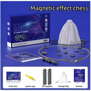 Magnetic Chess Game with Game Rope, Collection Bag, & 24 Magnets